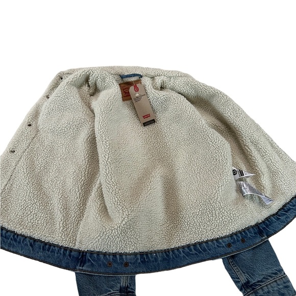 Levi’s Original Ex-Boyfriend Trucker Sherpa Jean Jackets Size Small - Picture 10 of 17